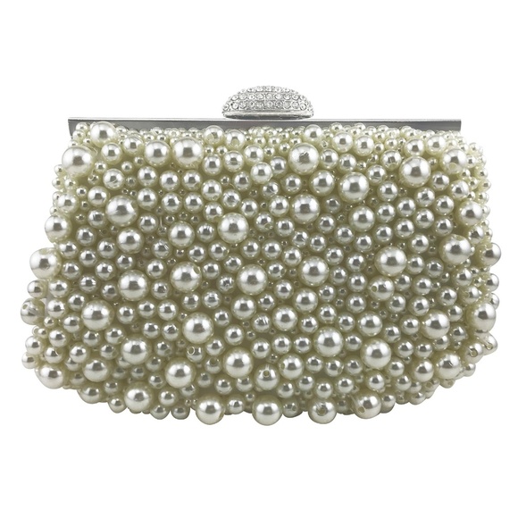Magid Handbags - Magid Ivory Pearls Clutch Evening Purse Wedding